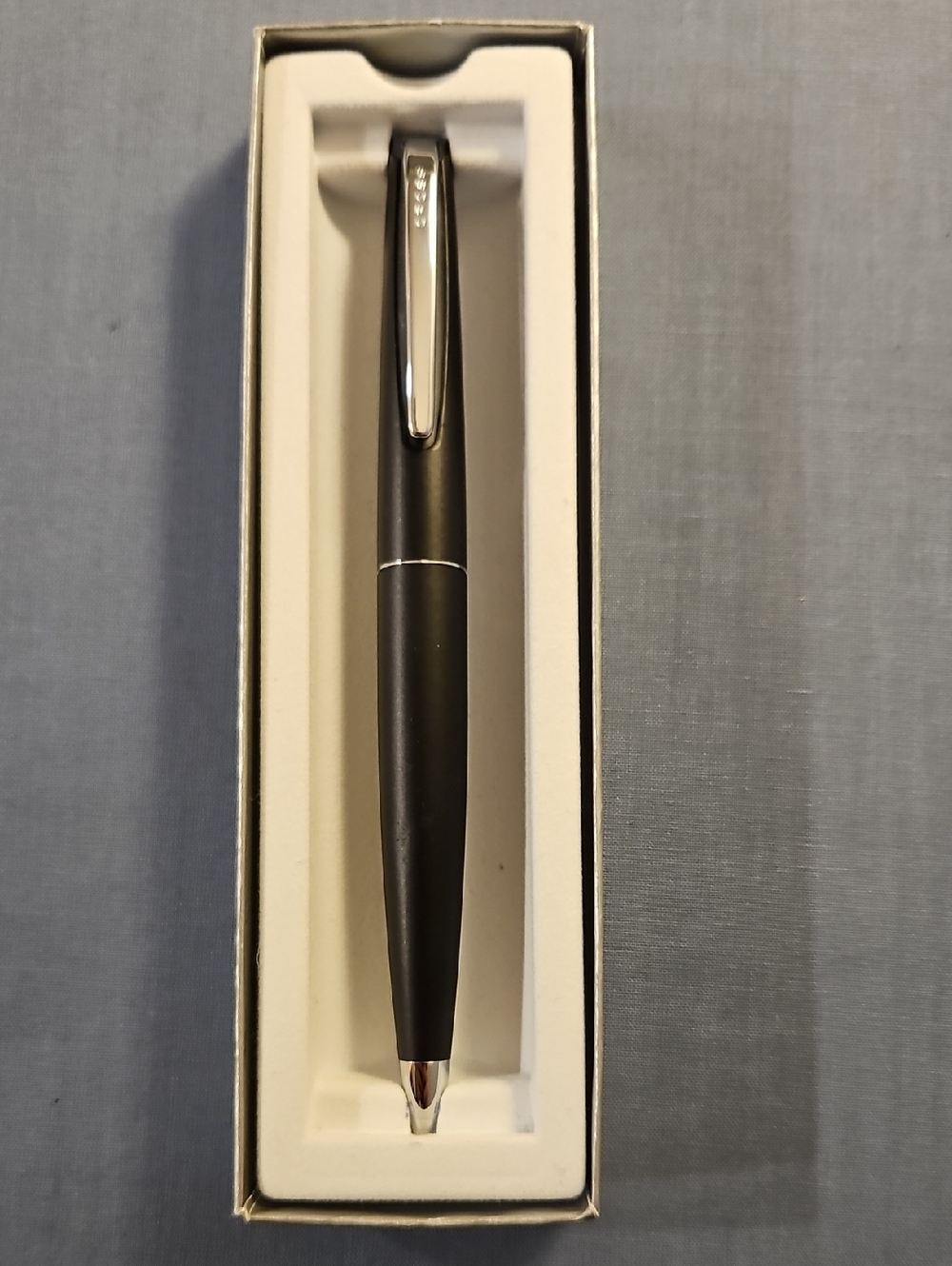 Cross Matte Black Ballpoint Pen with Silver Trim. Black Ink New In Box